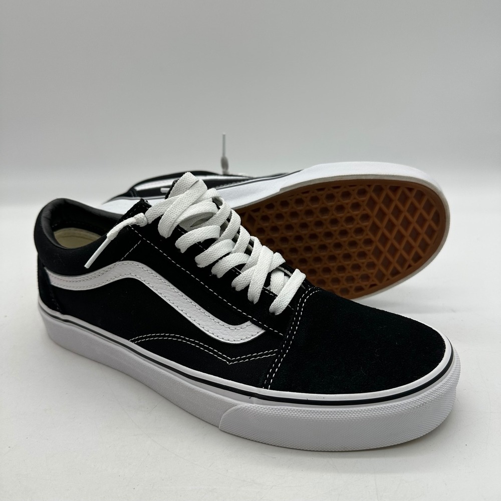Vans 500714 VN000D3HY28 Mens 10 Black Old Skool Low Suede Canvas Skate Shoes - Picture 4 of 11